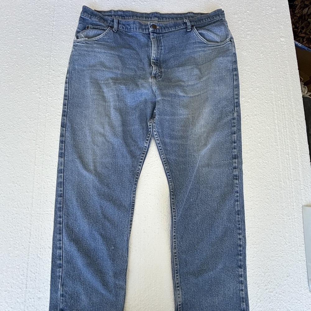 Wrangler Five Star Premium Denim Jeans Mens 42x30 Blue Straight Leg 97FXVMD - Picture 1 of 8